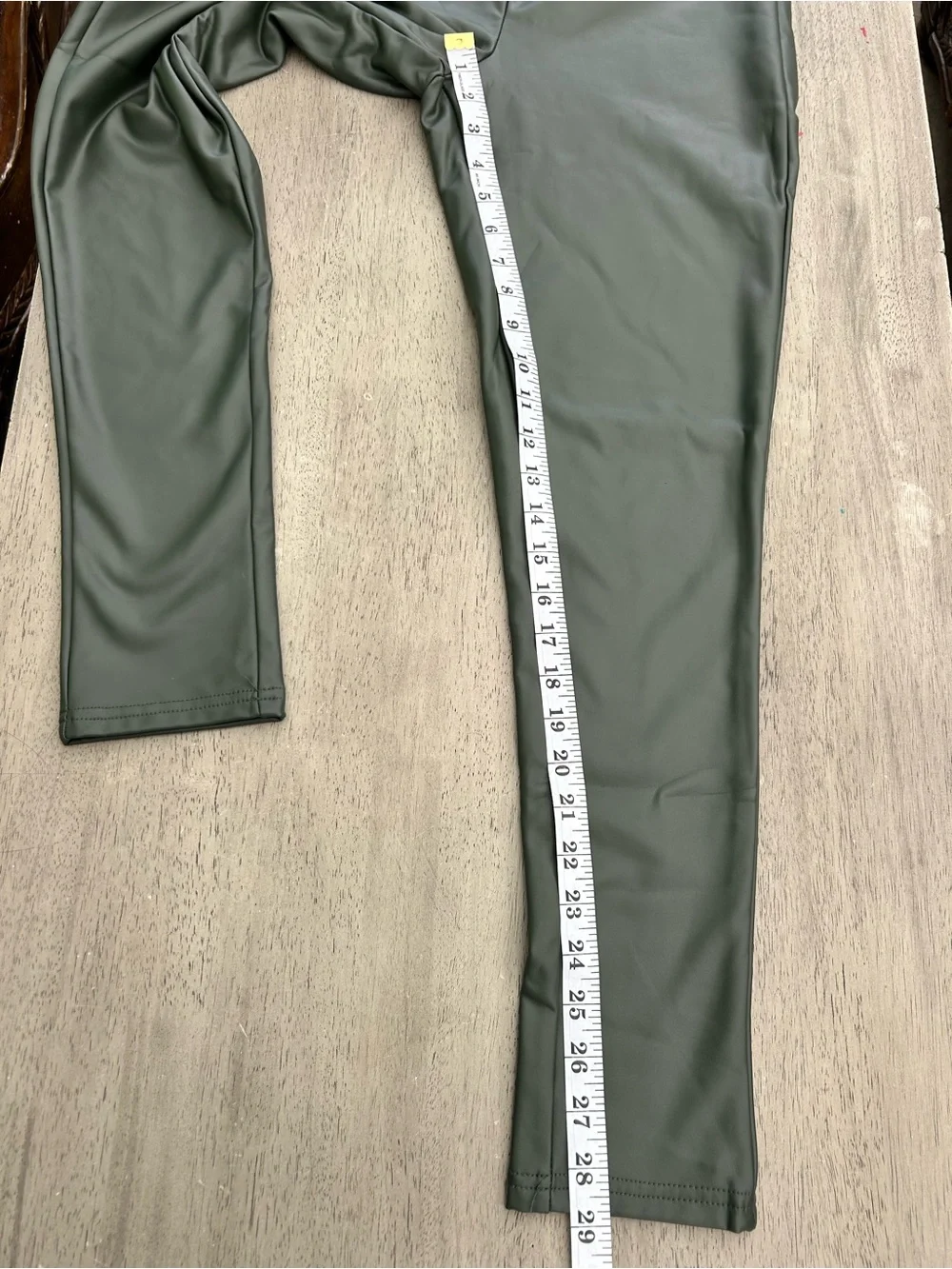 Fashion Nova‎ Olive Faux Leather Fleece Lined Straight Leg Pants Size L